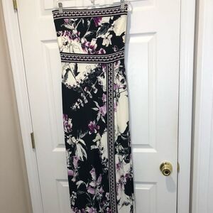 White House Black Market strapless bodycon floral maxi dress size xxsmall